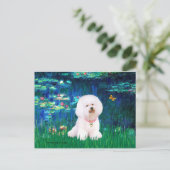 Bichon Frise 1 - Lelies #5 Briefkaart (Staand voorkant)