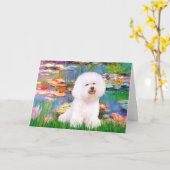 Bichon Frise 1 - Waterlelies 2 Kaart (Gele Bloem)