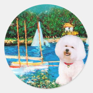 Bichon Frise 1 - Zeilboten 1 Ronde Sticker