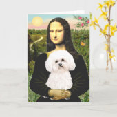 Bichon Frise 2R - Mona Lisa Kaart (Gele Bloem)