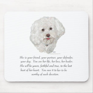 Bichon Frise Aandenken VROUW Muismat
