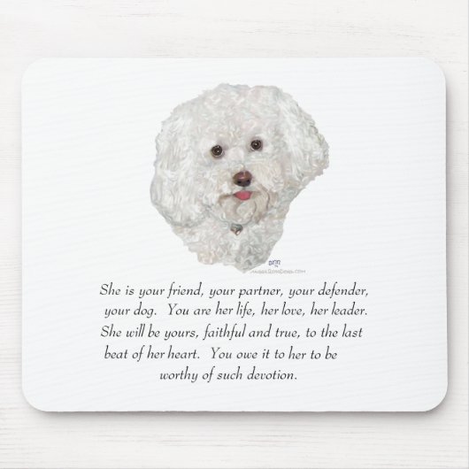 Bichon Frise Aandenken VROUW Muismat (Voorkant)
