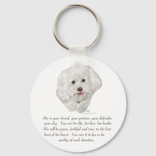 Bichon Frise Aandenken VROUW Sleutelhanger