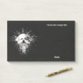 Bichon Frise Abstract Art Hondennaam Post-it® Notes (Op bureau)