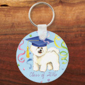 Bichon Frise Afstuderen Sleutelhanger (Voorkant)