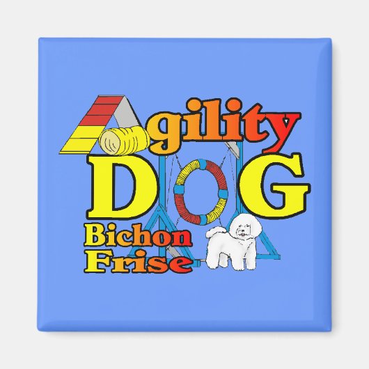 Bichon Frise Agility Cadeaus Magneet (Voorkant)