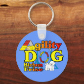 Bichon Frise Agility-cadeaus Sleutelhanger (Voorkant)