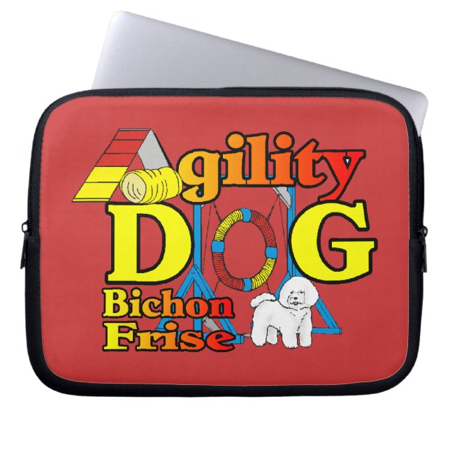Bichon Frise Agility Laptop Sleeve (Voorkant)