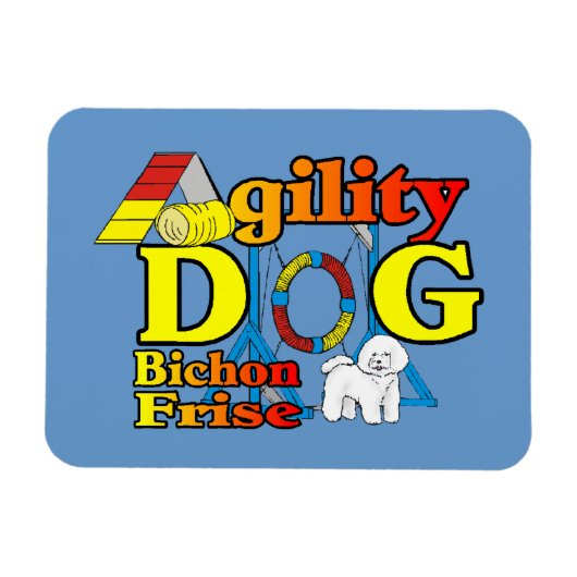 Bichon Frise Agility Magneet (Horizontaal)