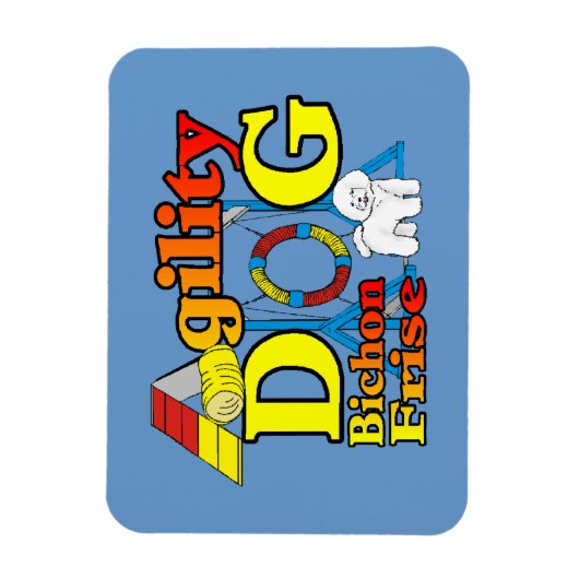 Bichon Frise Agility Magneet (Verticaal)
