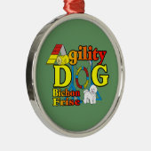 Bichon Frise Agility Metalen Ornament (Rechts)