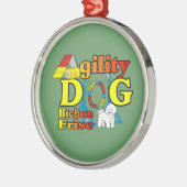 Bichon Frise Agility Metalen Ornament (Links)