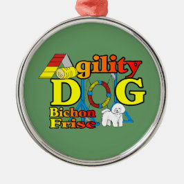 Bichon Frise Agility Metalen Ornament