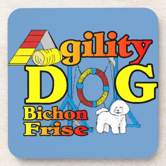 Bichon Frise Agility Onderzetter (Voorkant)