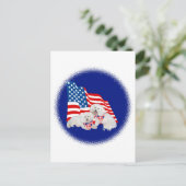 Bichon Frise Amerikaanse Vlag Briefkaart (Staand voorkant)