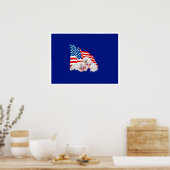 Bichon Frise Amerikaanse Vlag Poster (Keuken)