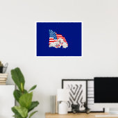 Bichon Frise Amerikaanse Vlag Poster (Thuiskantoor)