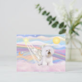 Bichon Frise Angel Briefkaart (Staand voorkant)
