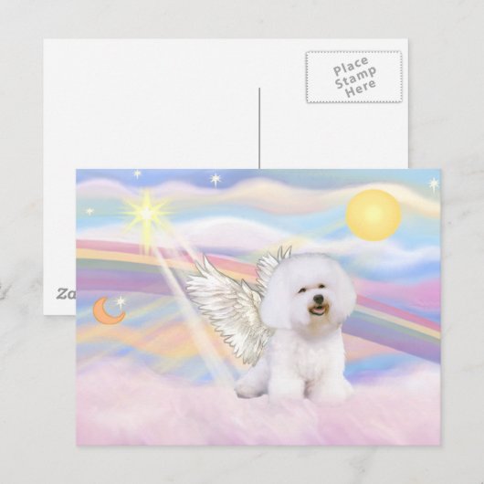 Bichon Frise Angel Briefkaart (Voorkant / Achterkant)