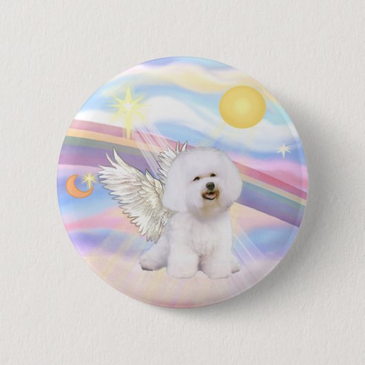 Bichon Frise Angel Ronde Button 5,7 Cm (Voorkant)