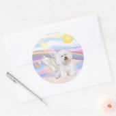 Bichon Frise Angel Ronde Sticker (Envelop)