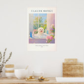 Bichon Frise Art Print Monet Style French Bathroom (Keuken)