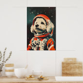 Bichon Frise Astronaut Poster, Bichon Frise Retro Poster (Keuken)