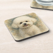Bichon Frise Bier Onderzetter (Linkerzijde)