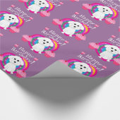 Bichon Frise Birthday Wrapping Paper Cadeaupapier (Hoek)