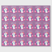 Bichon Frise Birthday Wrapping Paper Cadeaupapier (Vlak)