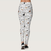 Bichon Frise Bones and Paws Gray Leggings (Achterkant)