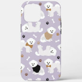 Bichon Frise Bones and Paws Purple Case-Mate iPhone Case (Achterkant)