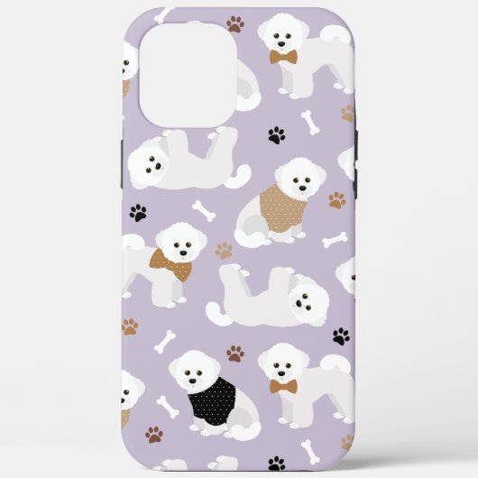 Bichon Frise Bones and Paws Purple Case-Mate iPhone Case (Achterkant)