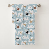 Bichon Frise Botten en Paws Blue Bad Handdoek (Insitu)
