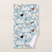 Bichon Frise Botten en Paws Blue Bad Handdoek (Handdoek)