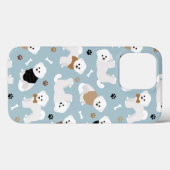 Bichon Frise Botten en Paws Blue Case-Mate iPhone Case (Achterkant (horizontaal))