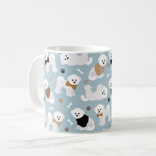 Bichon Frise Botten en Paws Blue Coffee Mok (Voorkant links)
