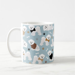 Bichon Frise Botten en Paws Blue Coffee Mok