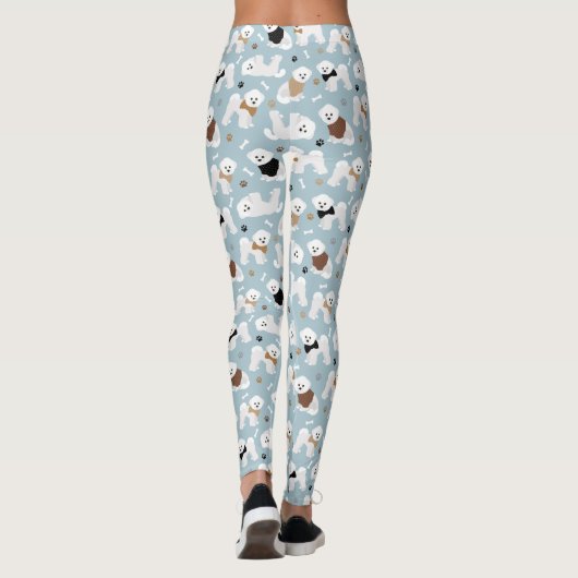 Bichon Frise Botten en Paws Blue Leggings (Achterkant)