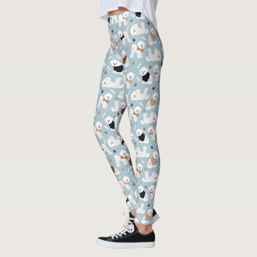 Bichon Frise Botten en Paws Blue Leggings (Links)