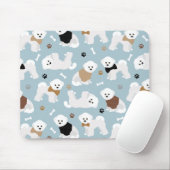 Bichon Frise Botten en Paws Blue Muismat (Met muis)