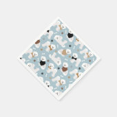 Bichon Frise Botten en Paws Blue Napkins Servet (Hoek)