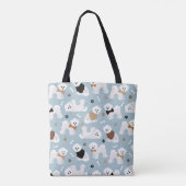 Bichon Frise Botten en Paws Blue Tote Bag (Achterkant)