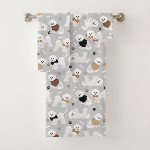 Bichon Frise Botten en Paws Gray Bad Handdoek