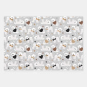 Bichon Frise Botten en Paws Gray Blue Paars Inpakpapier Vel (Voorkant 2)