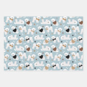 Bichon Frise Botten en Paws Gray Blue Paars Inpakpapier Vel (Voorkant)