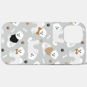 Bichon Frise Botten en Paws Gray Case-Mate iPhone Case (Achterkant (horizontaal))