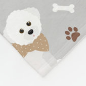 Bichon Frise Botten en Paws Gray Fleece Deken (Hoek)