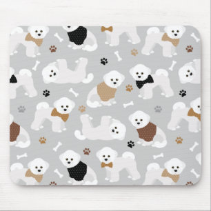 Bichon Frise Botten en Paws Gray Muismat