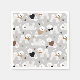 Bichon Frise Botten en Paws Gray Servet